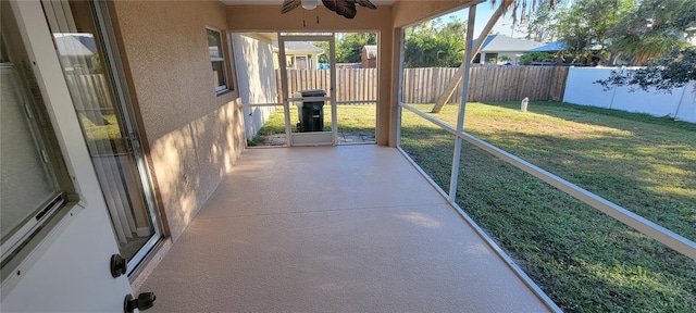 view of unfurnished sunroom