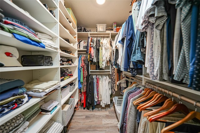 spacious closet with light wood-type flooring