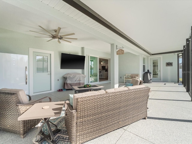 view of patio featuring outdoor lounge area