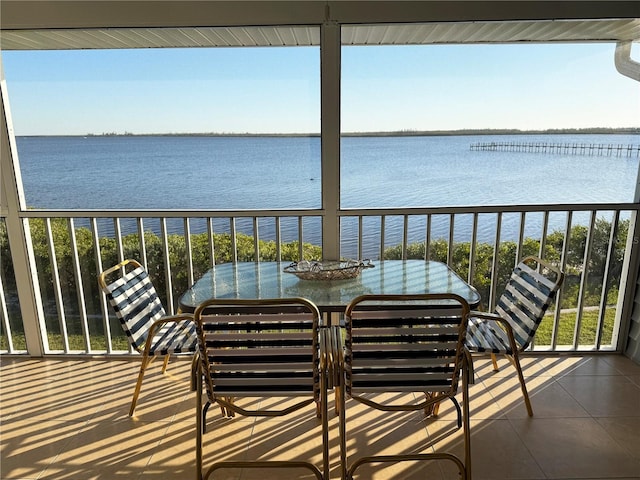 balcony with a water view