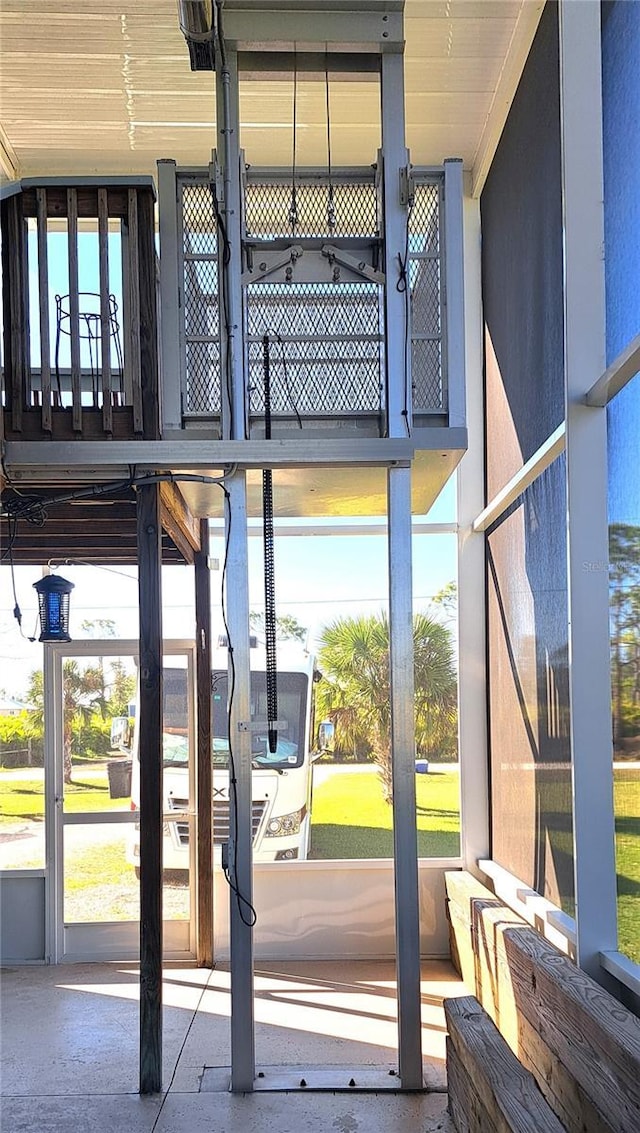 entryway with concrete flooring