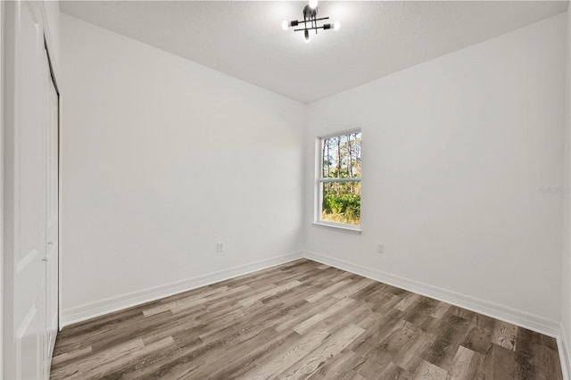 spare room with wood-type flooring