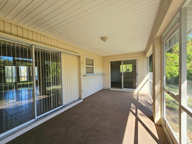 view of unfurnished sunroom