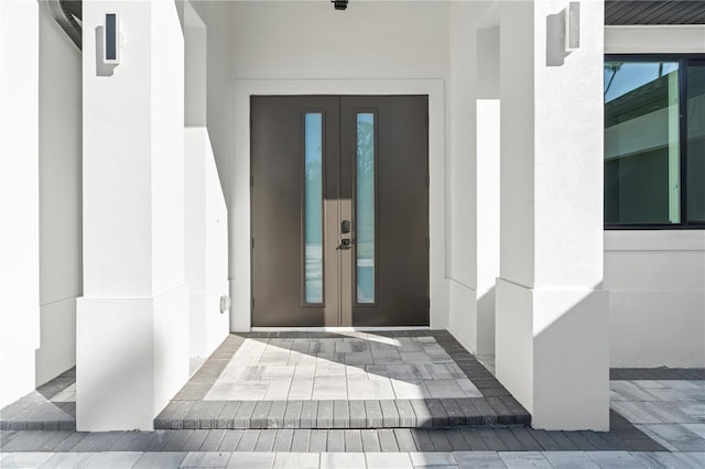 property entrance with french doors