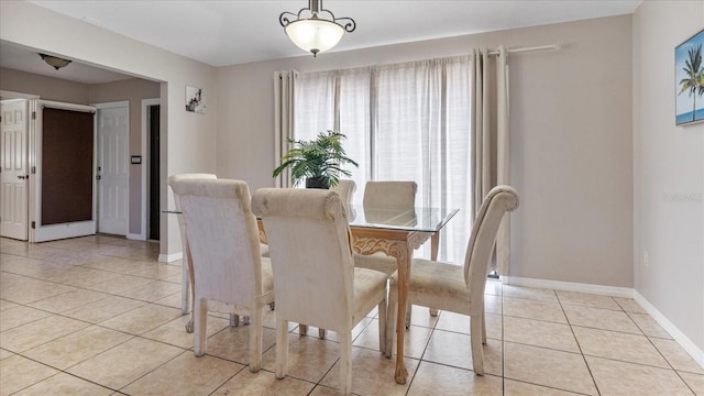 view of tiled dining area