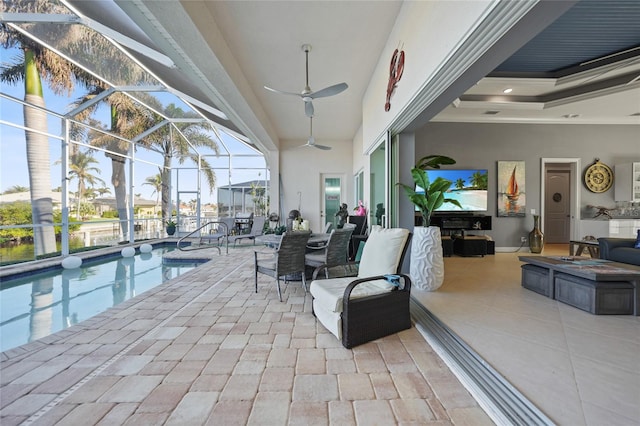 lobby featuring a sunroom