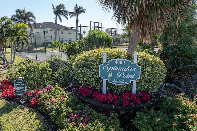 view of community sign