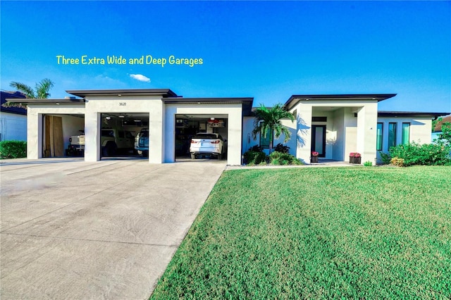 view of front of property featuring a front lawn