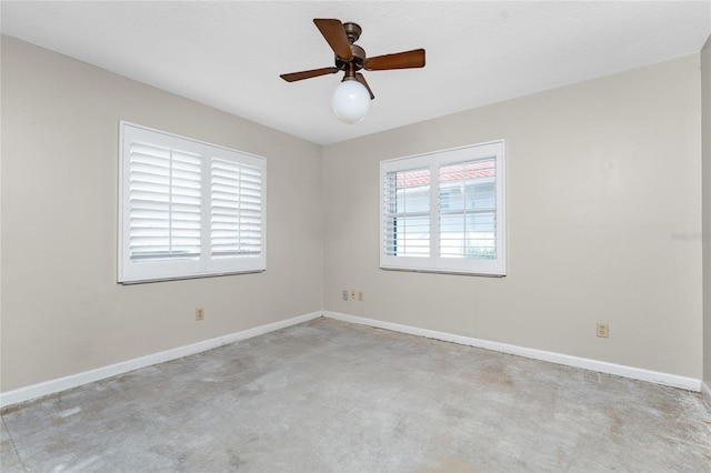 unfurnished room featuring ceiling fan