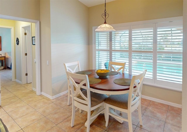 view of tiled dining area