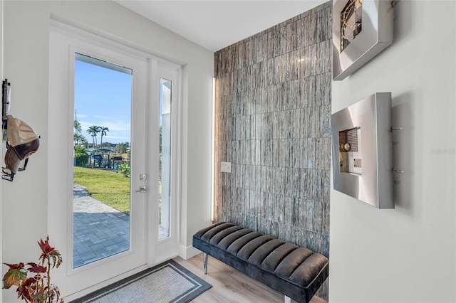 entryway featuring light hardwood / wood-style floors