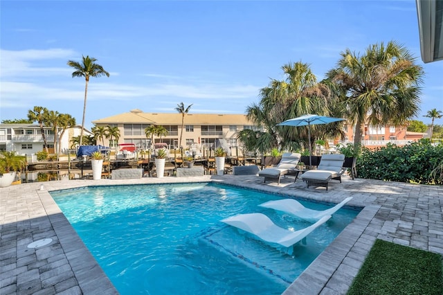 view of pool with a patio