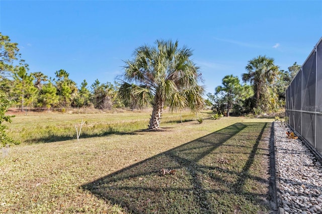 view of yard featuring a lanai