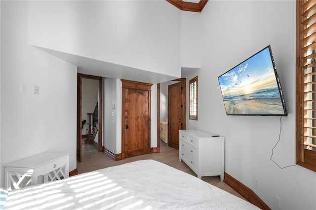 bedroom featuring light wood-type flooring