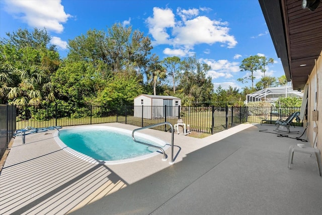 view of pool featuring a patio