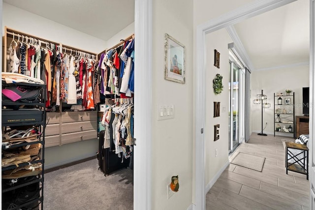 view of walk in closet