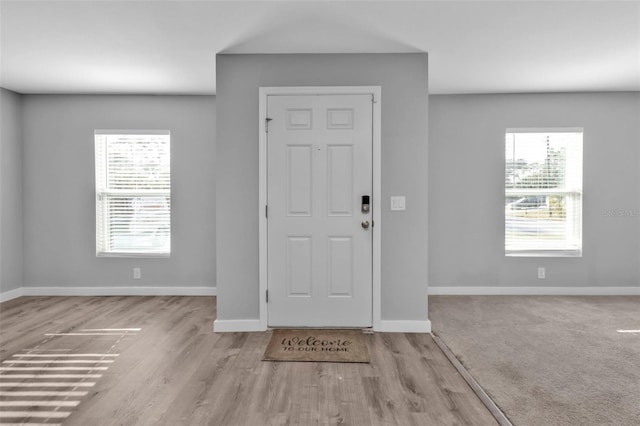 foyer featuring light wood-type flooring