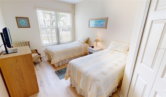 bedroom featuring light hardwood / wood-style flooring