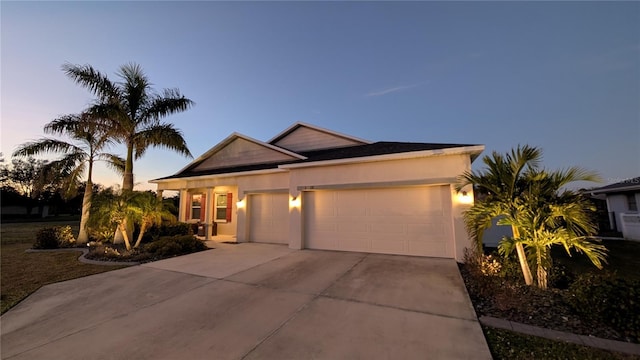 view of front of house with a garage