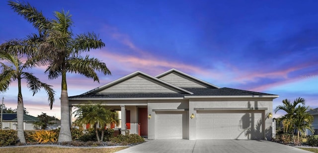 view of front facade with a garage