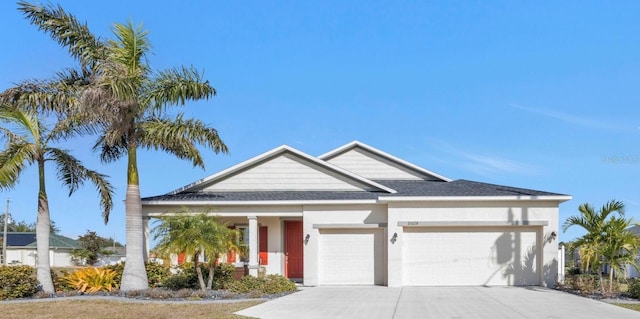 view of front of house with a garage