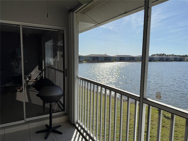 balcony with a water view