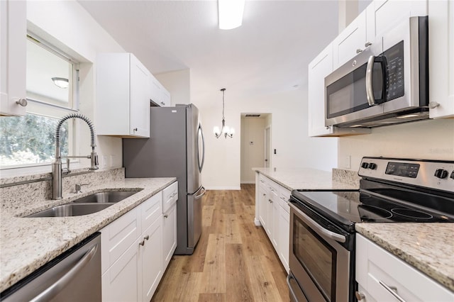 kitchen featuring white cabinets, sink, and stainless steel appliances