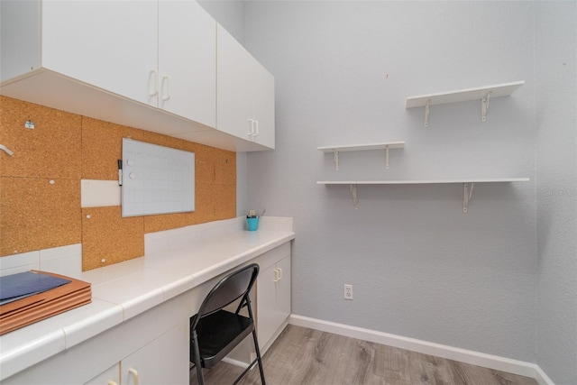 office area featuring light hardwood / wood-style flooring