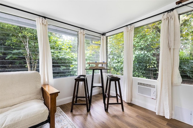 sunroom with cooling unit