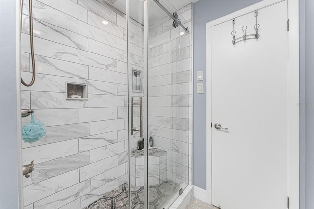 bathroom with an enclosed shower