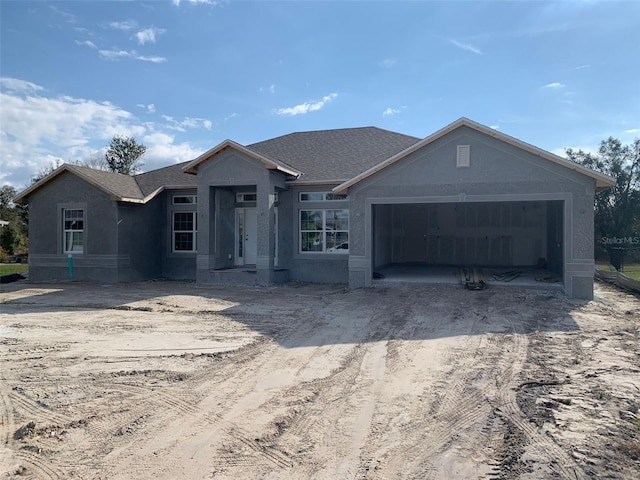 view of front of house with a garage