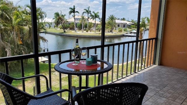 balcony with a water view