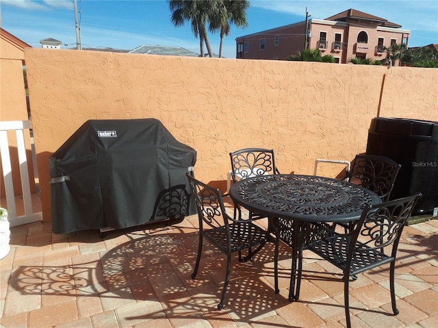 view of patio / terrace featuring a grill