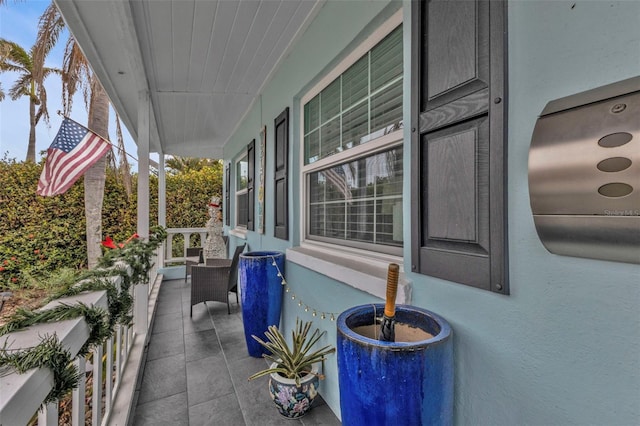 view of patio featuring covered porch