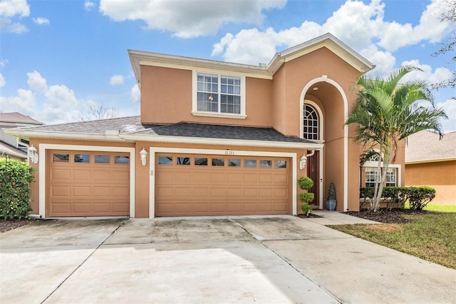 view of front facade with a garage