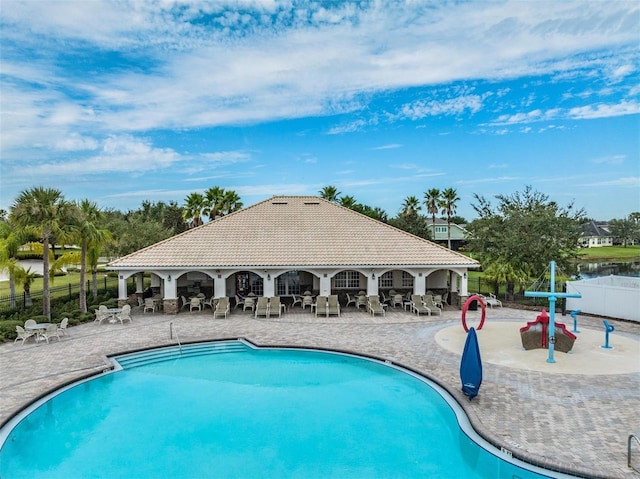 view of pool with a patio area