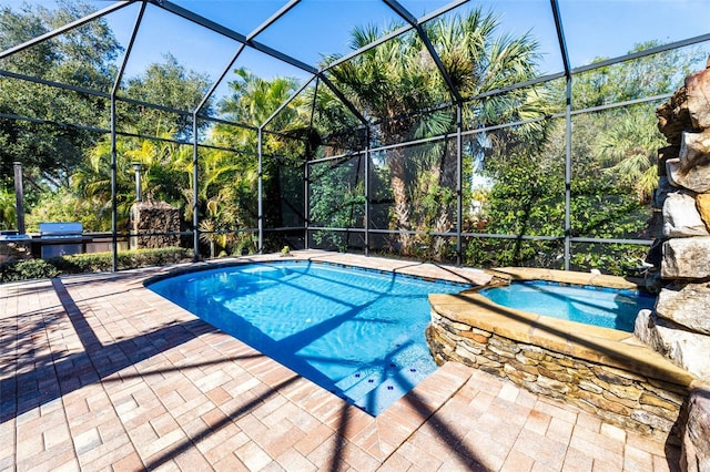 view of pool featuring a patio