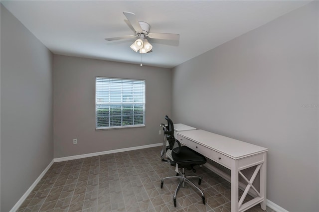 office with ceiling fan