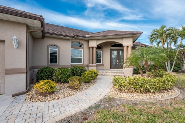 entrance to property with french doors