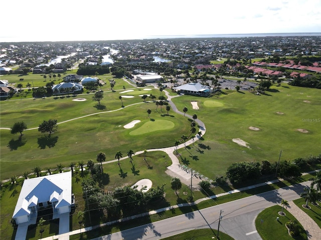 aerial view featuring view of golf course