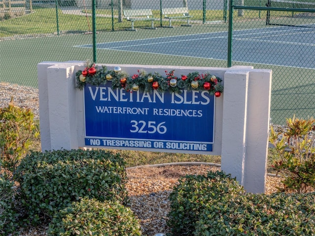 view of community sign