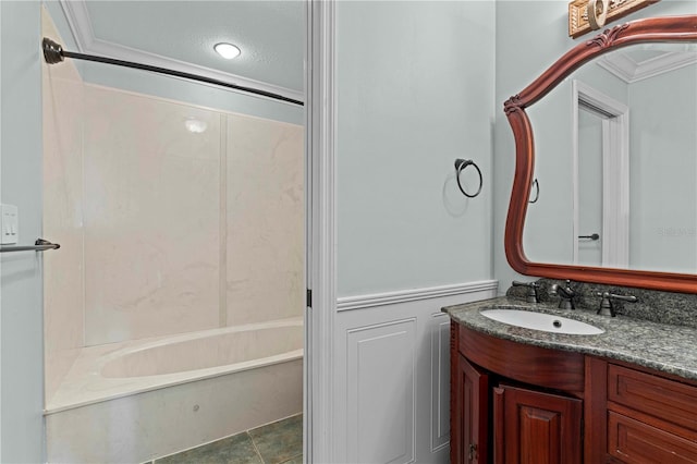 1600 W Marion Ave Unit 234, Punta Gorda, FL 33950 - full bath with vanity,  shower combination, and ornamental molding