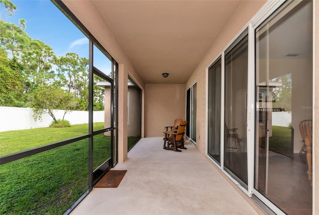 view of sunroom