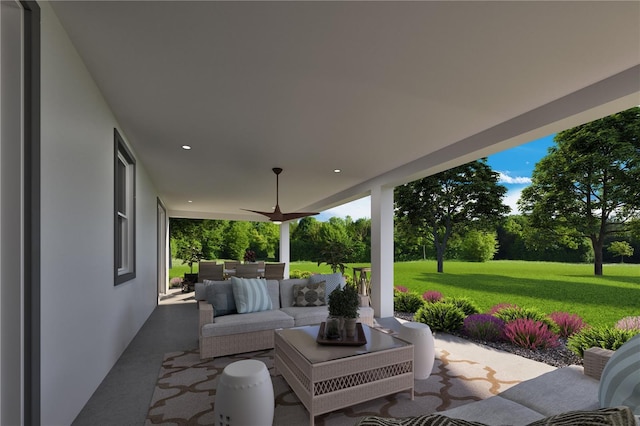 view of patio featuring an outdoor living space