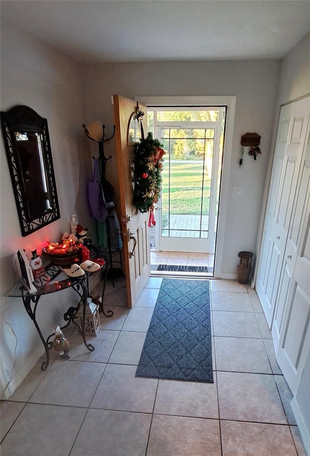 view of tiled entrance foyer