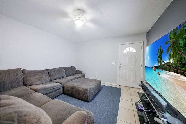 view of tiled living room