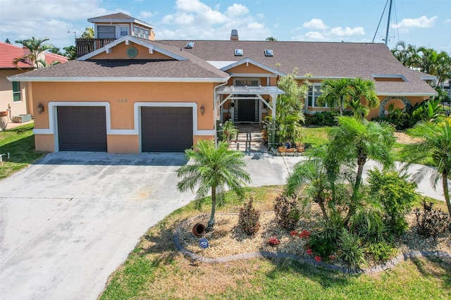 view of front of house with a garage