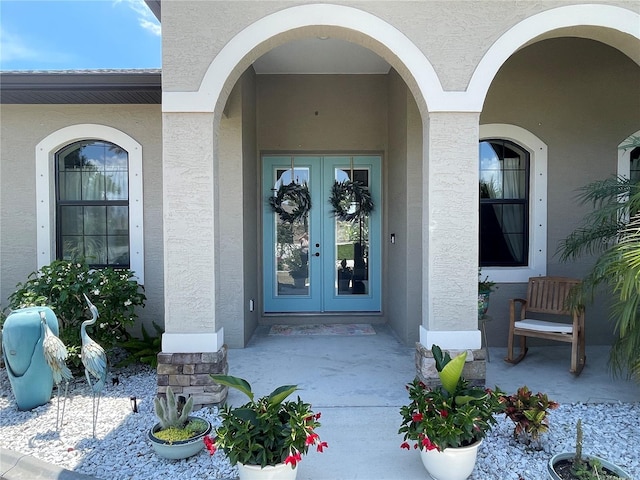 entrance to property with french doors