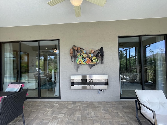 view of patio / terrace with ceiling fan