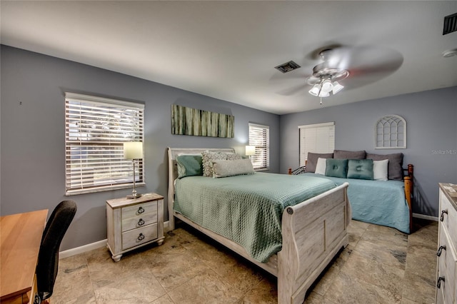 bedroom with ceiling fan